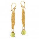 925 Sterling Silver Chain Lemon Quartz Earrings