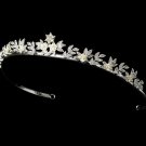 Silver White Pearl Crystal Flower Bridal Tiara