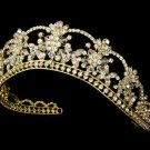 Gold Swarovski Crystal Flower Bridal Tiara