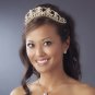 Gold Swarovski Crystal Flower Bridal Tiara
