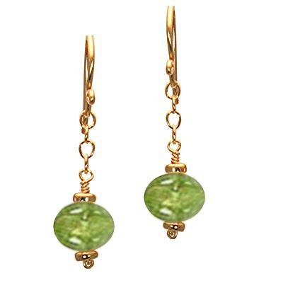 14K Gold Filled Chain Peridot Earrings