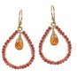 14K Gold Filled Mandarin Garnet Hoop Earrings