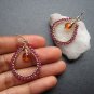 14K Gold Filled Mandarin Garnet Hoop Earrings