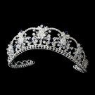 Silver Blue Swarovski Crystal Flower Bridal Tiara