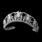 Silver Blue Swarovski Crystal Flower Bridal Tiara