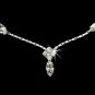 Silver Clear Crystal Dainty Necklace Earring Set
