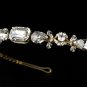 Gold Clear Rhinestone Crystal Bridal Headband Tiara