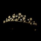 Gold Flower Rhinestone Crystal Tiara Headband