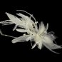 Bridal Ivory Feather Silver Rhinestone Headband Tiara