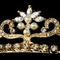 Gold Pearl Rhinestone Crystal Bridal Tiara Headband