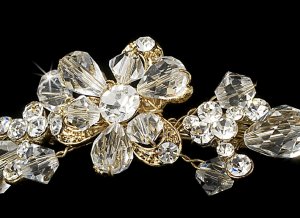 Gold Swarovski Crystal Bridal Headband Tiara