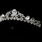 Silver Rhinestone Floral Bridal Tiara Headband