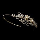 Gold Swarovski Rhinestone Bridal Headband Tiara