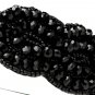 Silver Black Austrian Crystal Bead Headband