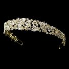 Light Gold Clear Rhinestone Crystal Tiara Headband