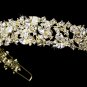 Light Gold Clear Rhinestone Crystal Tiara Headband