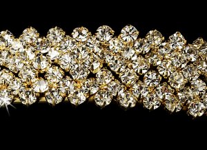 Gold Rhinestone Crystal Bridal Headband Tiara