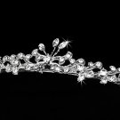 Silver Clear Rhinestone Crystal Floral Tiara Headband