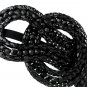Onyx Crystal Knot Black Satin Headband