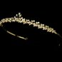 Gold Clear Rhinestone Crystal Floral Tiara Headband