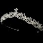 Silver Rhinestone Crystal Flower Tiara Headband