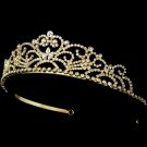 Bridal Gold Rhinestone Crystal Floral Tiara Headband