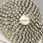 Silver Austrian Crystal Pearl Swirl Black Headband