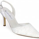 Ivory Pleated Silk Close Toe Beaded  High Heel Shoes