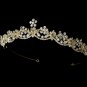 Gold Rhinestone Crystal Flower Tiara Headband