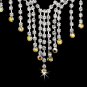 Silver AB Clear Crystal Chandelier Necklace Earring Set