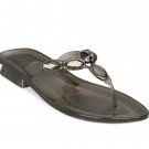 Smoke Jelly Rhinestones Flip Flop Bridal Shoe