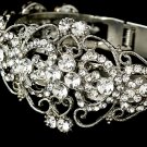 Silver Rhinestone Crystal Elegant Cuff Bracelet