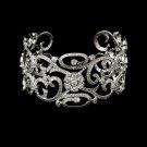 Silver Vintage Rhinestone Crystal Cuff Bracelet
