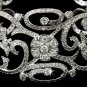 Silver Vintage Rhinestone Crystal Cuff Bracelet