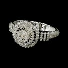 Silver Rhinestone Crystal Round Cuff Bracelet