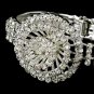 Silver Rhinestone Crystal Round Cuff Bracelet