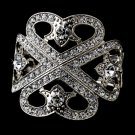 Vintage Silver Rhinestone Crystal Bangle Bracelet