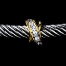 Silver Gold Rhinestone Crystal Designer Bangle Bracelet
