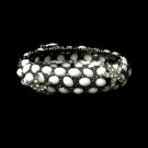 Silver White Rhinestone Crystal Starfish Cuff Bracelet