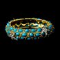 Gold Turquoise Rhinestone Crystal Starfish  Bracelet