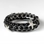 Silver Black Rhinestone Crystal Starfish Cuff Bracelet