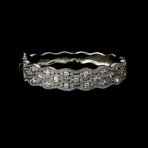 Elegant Sterling Silver Cubic Zirconia Bangle Bracelet