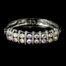 Silver AB Rhinestone Crystal Bangle Bracelet