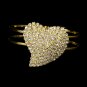 Gold Rhinestone Crystal Heart Cuff Bridal Bracelet