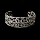 Elegant Silver Rhinestone Crystal Cuff Bracelet