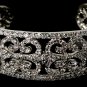 Elegant Silver Rhinestone Crystal Cuff Bracelet