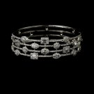 Silver Clear Rhinestone Crystal Cuff Bracelet