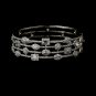 Silver Clear Rhinestone Crystal Cuff Bracelet