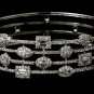Silver Clear Rhinestone Crystal Cuff Bracelet