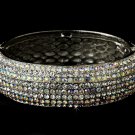 Silver AB Clear Swarovski Crystal Bangle Bracelet